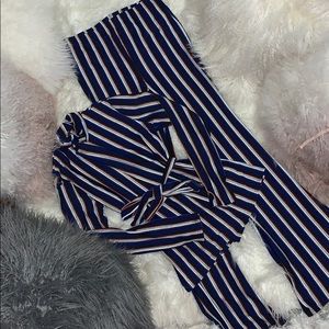 2 piece stripe suit